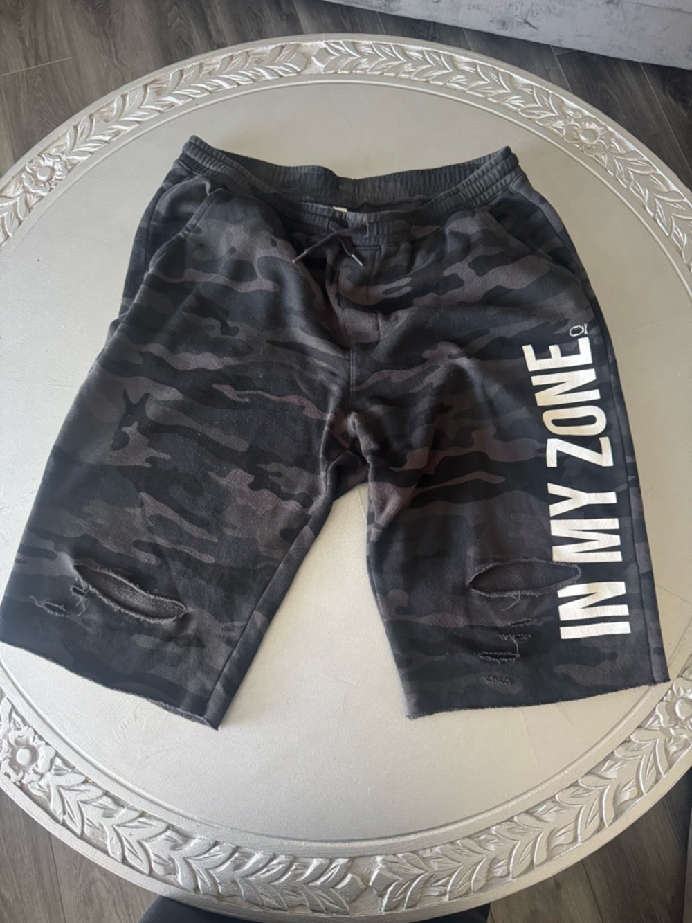 Men’s Drive Clothing Camo Distressed shorts